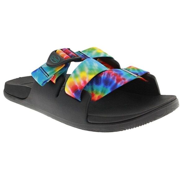 Chaco Chillos Slide Sandals Tie Dye Rainbow Water Shoes 12 NWOT - Picture 1 of 6